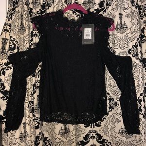 NWT, black lace top